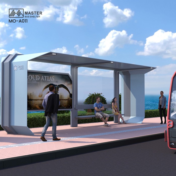 Customized Size Color Design Bus Stop Station Double Sided Light Box Bus Shelter