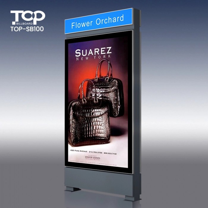 High Quality Outdoor Street Furniture Aluminium Scrolling Light Box for Sale