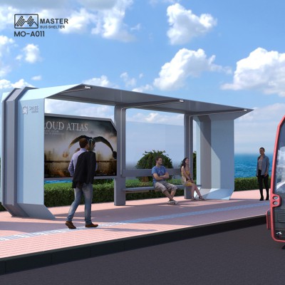 Customized Size Color Design Bus Stop Station Double Sided Light Box Bus Shelter