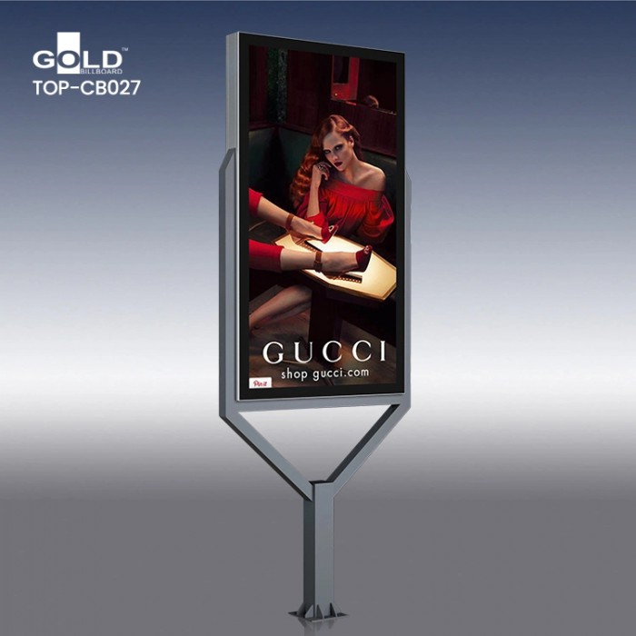 Aluminum Outdoor Advertising Pole Billboard LED Light Box Sign Box