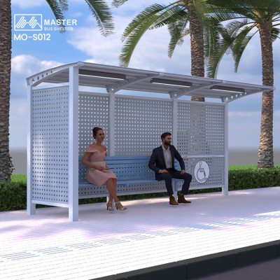 Outdoor Double Sides Advertising Light Box Aluminum Alloy Bus Shelter with Bench