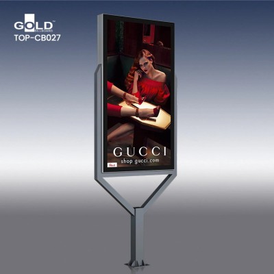 Aluminum Outdoor Advertising Pole Billboard LED Light Box Sign Box