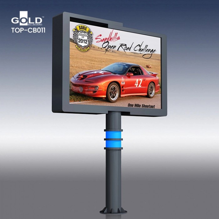 Outdoor Aluminum Alloy Pole Billboard Stand Scrolling Sign Board Light Boxes With Advertising