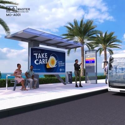 New Design FRP with Steel Plate Bus Stop Shelter or Bus Shelter