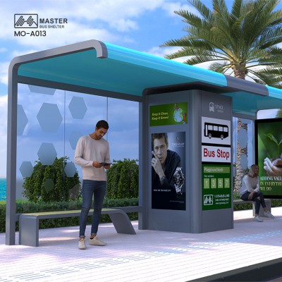 Good quality smart City Public Modern furniture Stainless Steel Customized Bus Stop Shelter